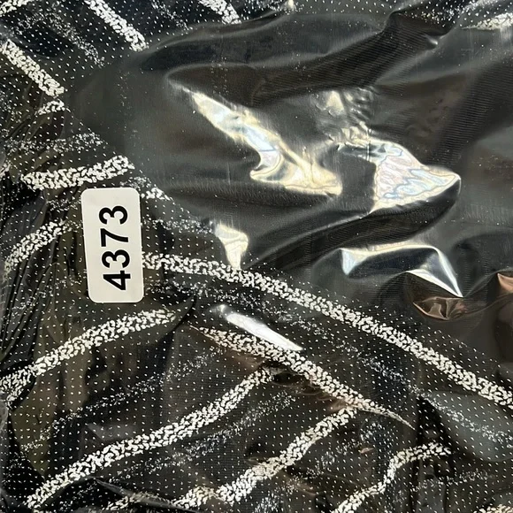 Zara Shiny Shimmery Wrap Dress M Black Silver White - Picture 6 of 6